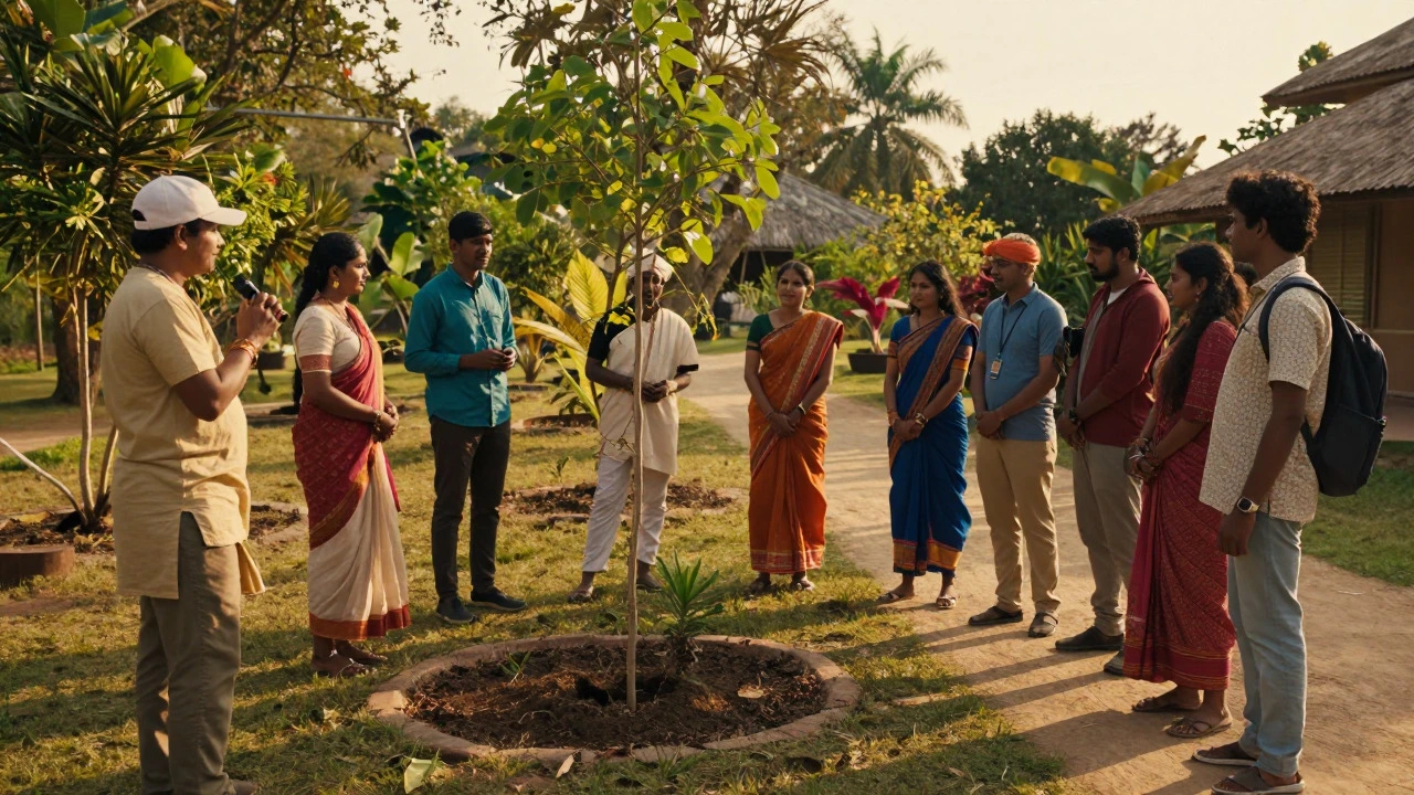 Guests learning conservation from local Indian guides